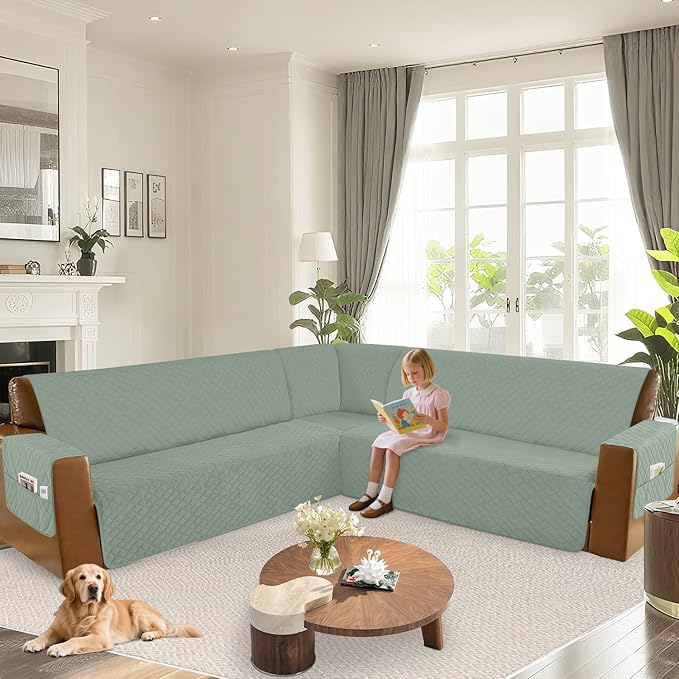 Arfntevss Waterproof Sectional Couch Covers L Shape Washable Velvet Sofa Cover - Image 6
