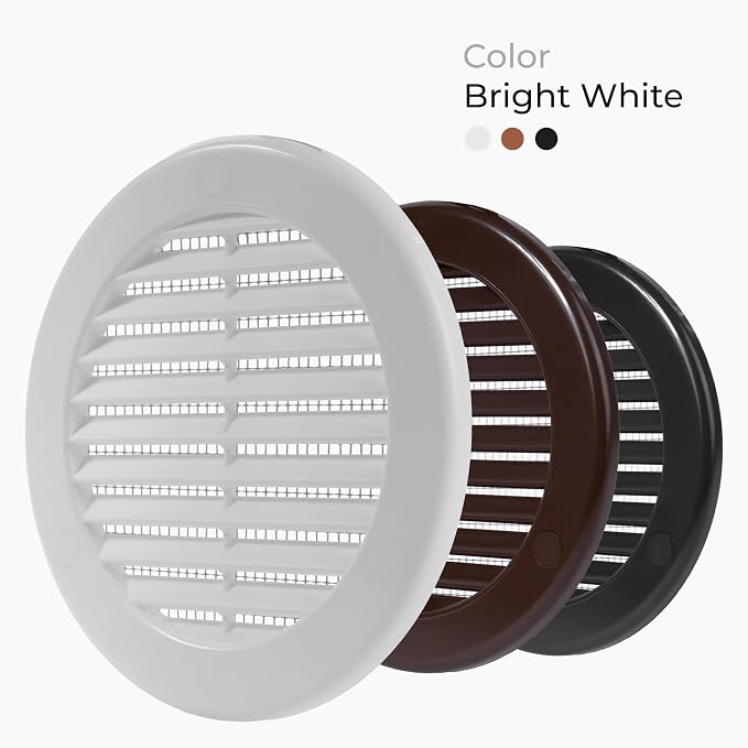 4" Round Air Vent Cover – White Plastic Soffit Air Vent Deflector - Image 7