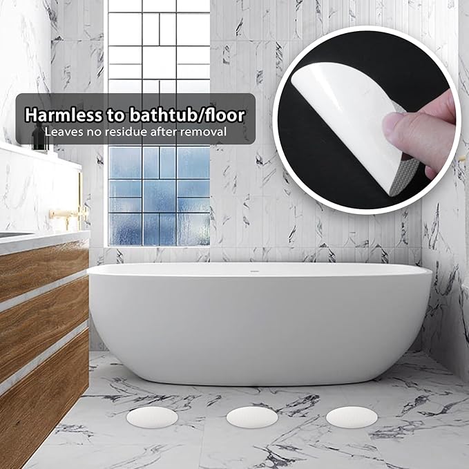 24 PCS Bathtub Non Slip Stickers White Adhesive Decals Round Shape Anti Slip - Image 2