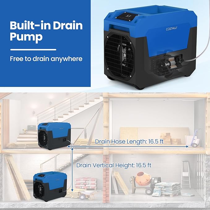 COSTWAY 140 Pints Commercial Dehumidifier - Image 4