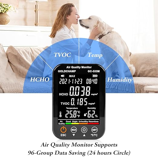Air Quality Monitor Indoor, 4-in-1 Accurate Air Quality Detector - Image 6