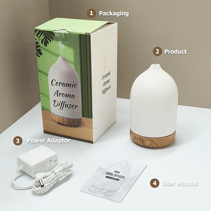 Essential Oil Diffuser Humidifiers, Aromatherapy Diffusers, Ceramic Essential - Image 7