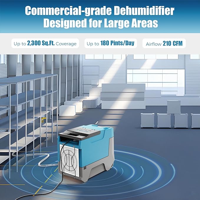 ARGENDON 180 PPD Commercial Dehumidifiers, Crawl Space Dehumidifier - Image 4