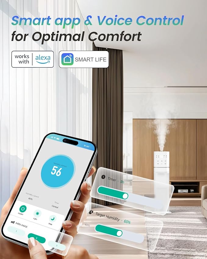 Smart Humidifier Large Room, 2.1Gal/8L Humidifiers - Image 3