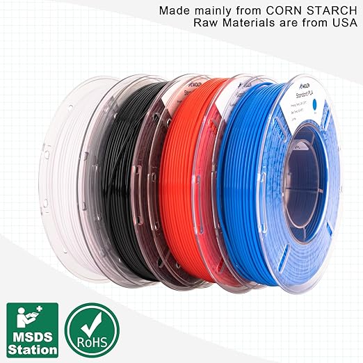 AMOLEN PLA 3D Printing Filament Bundle 1.75mm, 1KG/2.2 lb in Total, Compatible - Image 3