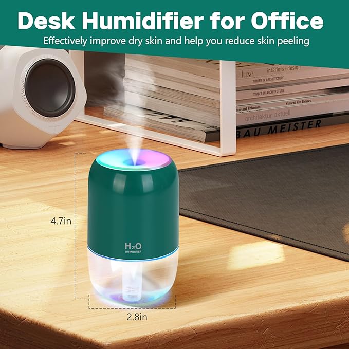 Mini Humidifiers for Bedroom, 200ml Cool Mist Humidifiers for Home Nursery - Image 3