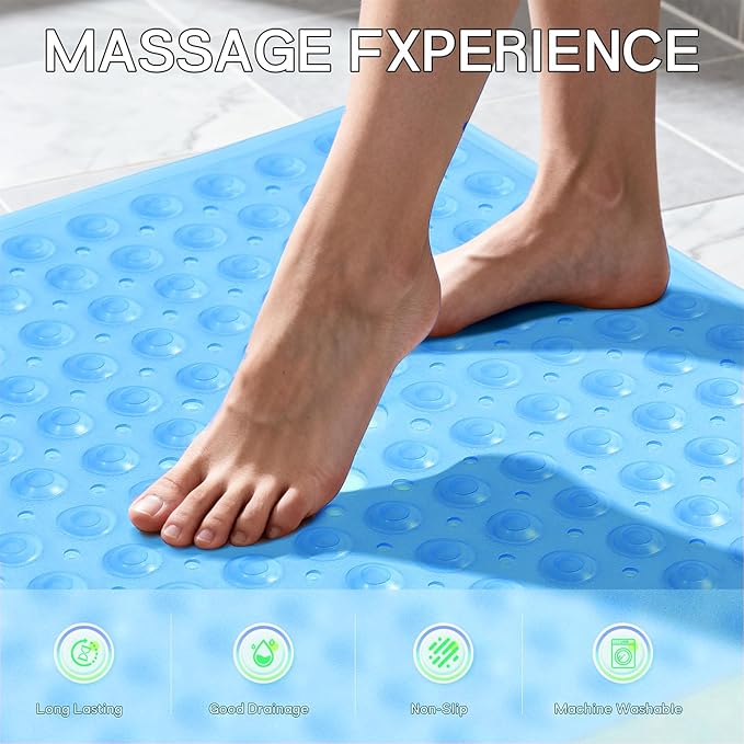 Anti-Slip Bathtub Shower mat, 20.8×20.8（Approximately 53×53cm） inch Soft - Image 6