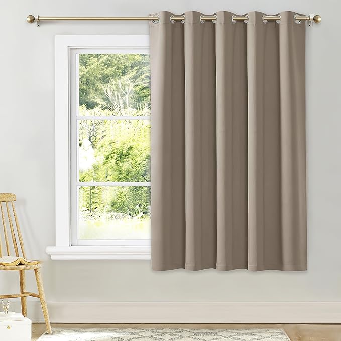 NICETOWN Bedroom Window Blackout Curtain Panel, 1 Panel, 70 x 63 inch, Thermal by NICETOWN
