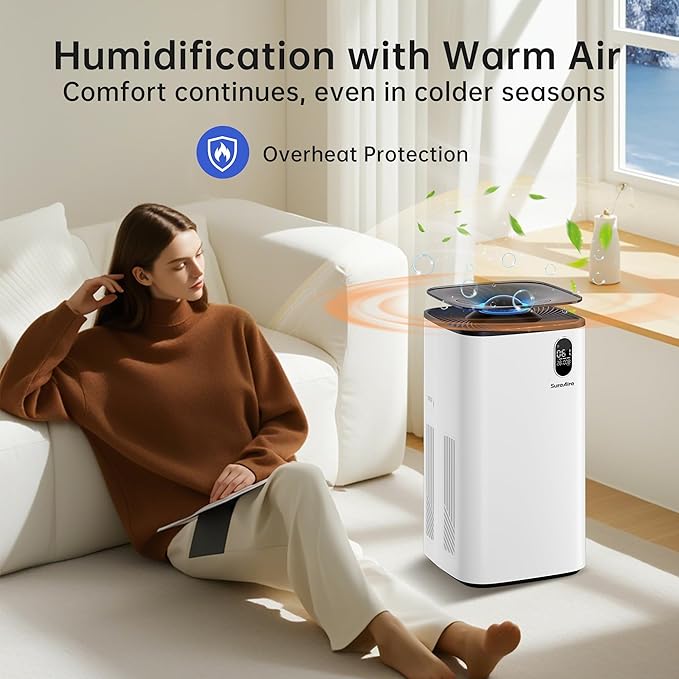 Evaporative Humidifier with Auto Humidity Control, 6L Water Tank with Top-Fill - Image 4