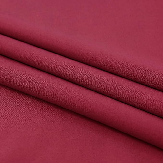L.Z.E Non-See-Through Privacy Curtains 63 Inch Length 2 Panels Set, Burgundy - Image 8