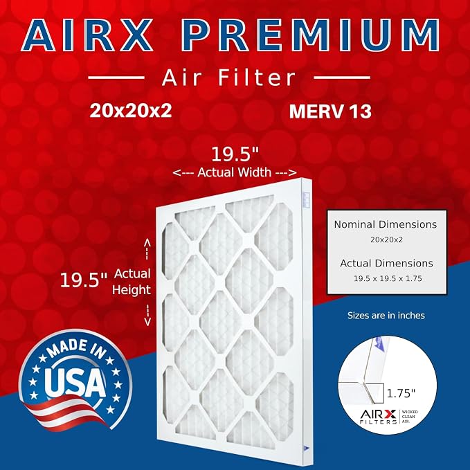 AIRX FILTERS WICKED CLEAN AIR. 20x20x2 Air Filter MERV 13 Electrostatic Pleated - Image 2