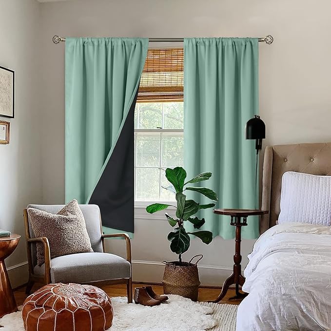 BGment Frosty Green Blackout Curtains - Image 2