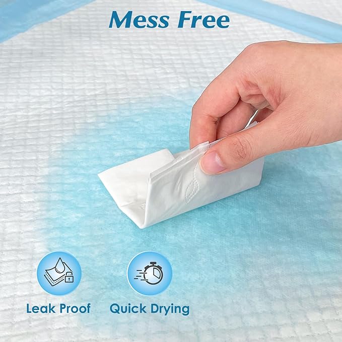 100 Count 22” x 22” Super Absorbency Disposable Underpads, Leakproof Quick - Image 4