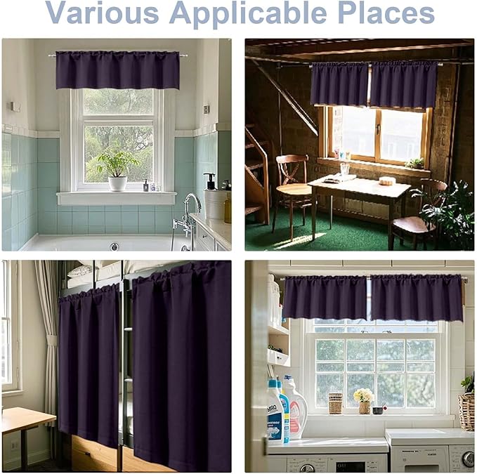 Chyhomenyc Short Kitchen Curtains 36 Inch Length, Small Curtain Tier Rod Pocket - Image 8