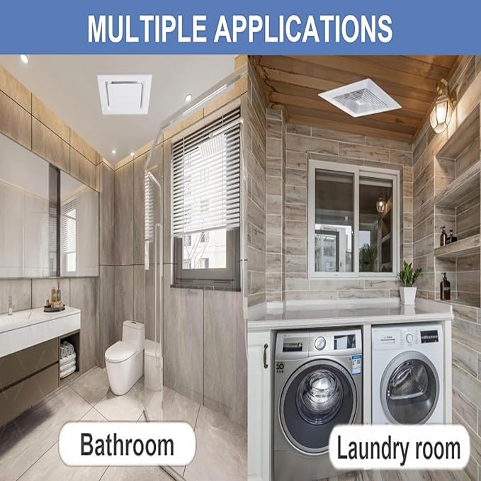 Bathroom Exhaust Fan without Light, Ceiling Mount Ventilation Fan bathroom - Image 2