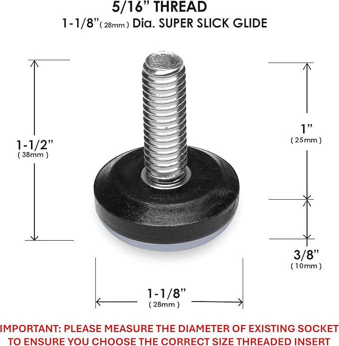 Slipstick Gorilla Outdoor Adjustable Furniture Levelers Weatherproof Screw in - Image 5