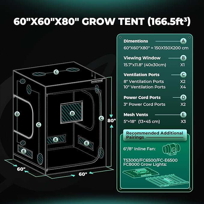 MARS HYDRO 5x5 Advanced Grow Tent, - Image 9