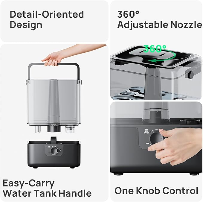 CHIVALZ 6L Humidifiers for Bedroom Large Room Home, Cool Mist Top Fill - Image 6