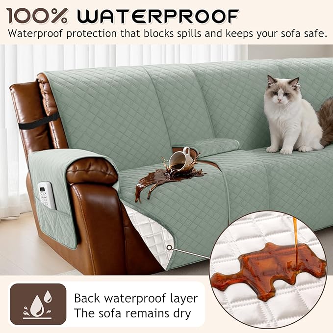Arfntevss Waterproof Recliner Sectional Couch Covers - Image 2