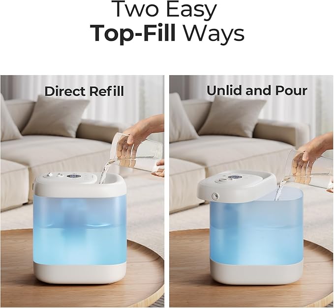 Homvana Humidifiers for Bedroom, 5L Super Easy to Clean Top Fill Auto Adapt - Image 7