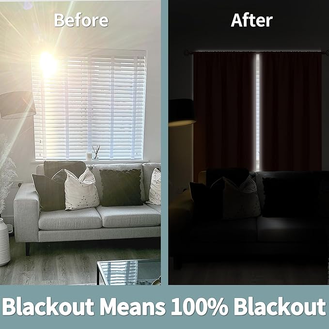 BGment Terracotta 100% Blackout Curtains - Image 3