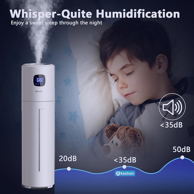 Large Humidifiers for Bedroom, 9L/2.5Gal Ultrasonic Cool Mist, Top Fill Easy - Image 6