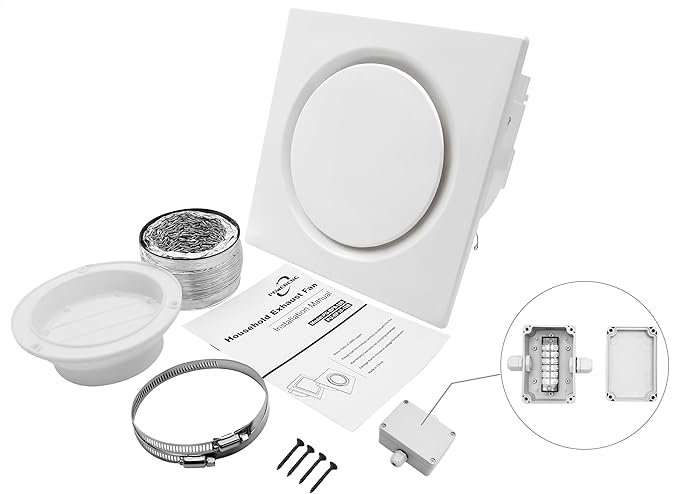 Bathroom Fan Ultra-Quiet Bathroom Ventilation, Exhaust Fan, 123CFM 0.7 Sones 40W - Image 6