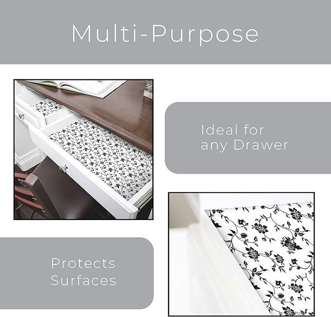 Smart Design Bonded Grip Shelf Liner – 18in x 5ft – Non-Adhesive Drawer Liner - Image 5