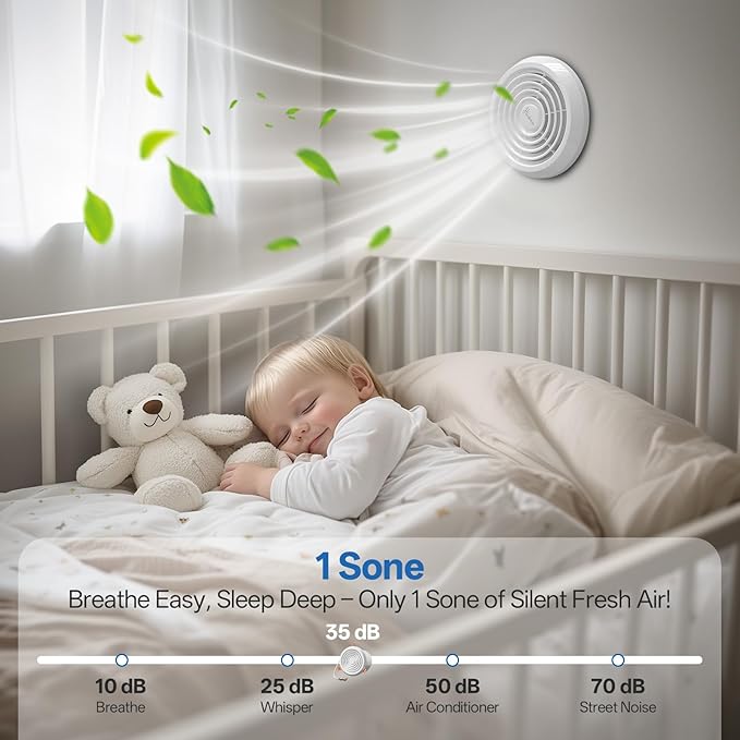 4inch Exhaust Fan, 110 CFM Wall Mounted Vent Fan, 1.0 Sone Quiet, Windows - Image 6