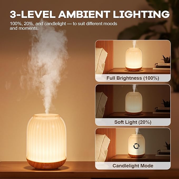 Essential Oil Diffuser with Night Lamp | 120ml USB Portable Aroma Diffuser with - Image 3