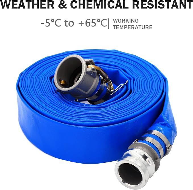 DAVCO 1-1/2" ID × 100 ft PVC Lay Flat Discharge Hose, Heavy Duty Reinforced - Image 6