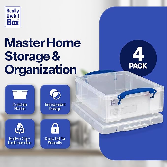 Really Useful Box 4 Pack Storage Bins, 8.1 Liter - Image 4
