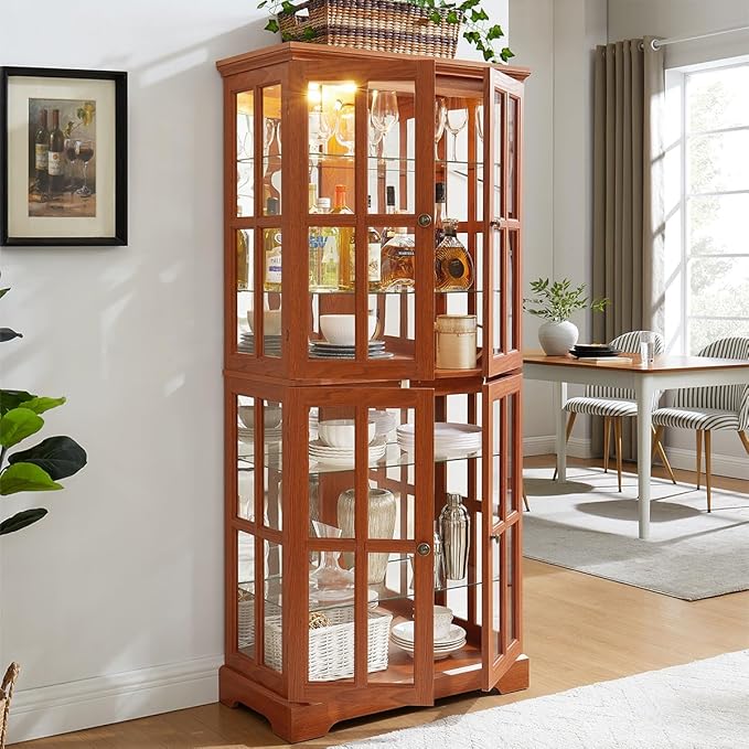 Lighted Glass Curio Cabinet - Image 6