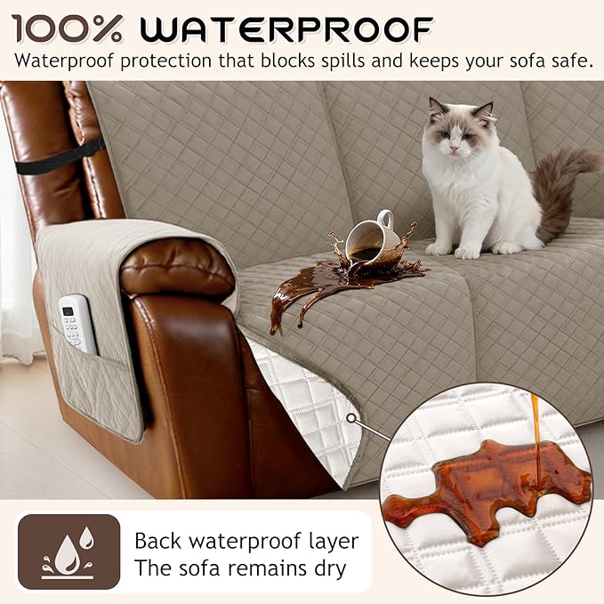 Arfntevss Waterproof Recliner Sectional Couch Covers - Image 2