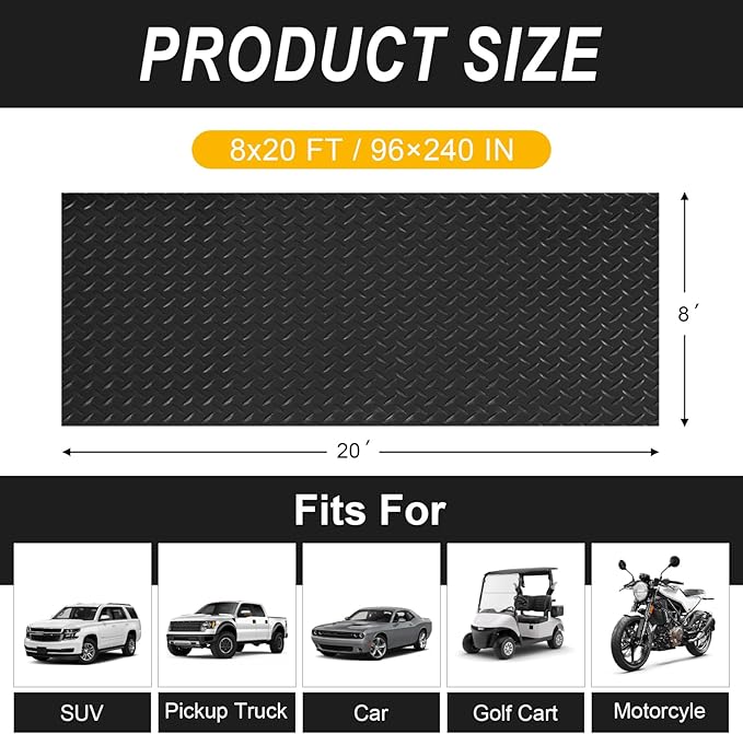 8x20 FT Garage Floor Mat, 2.8mm Thickened Flooring Roll - Image 2