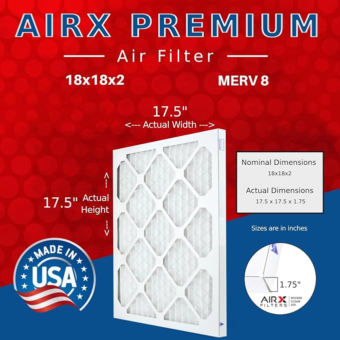 AIRx Filters 18x18x2 Furnace Filter MERV 8 Electrostatic Pleated Replacement - Image 2