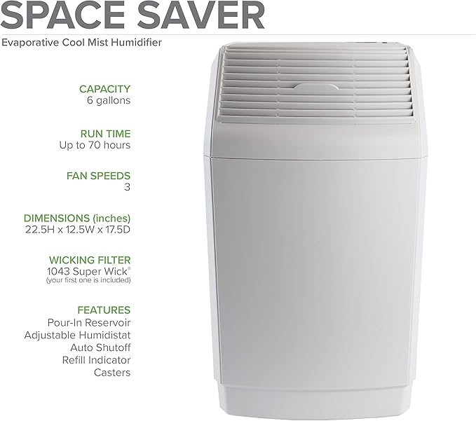 AIRCARE Space Saver Large Evaporative Whole House Commercial 6 Gallon Humidifier - Image 2