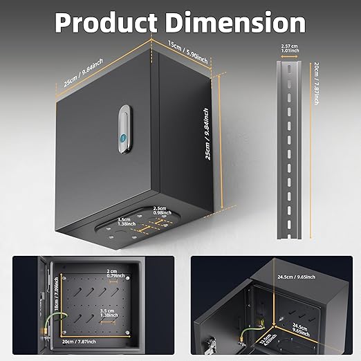 Joinfworld Outdoor Electrical Box 9.8" x 9.8" x 5.9" Weatherproof Electrical - Image 2