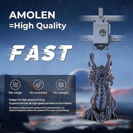 AMOLEN PLA 3D Printer Filament, PLA PrintingFilament Starry Sky Series Pla - Image 4