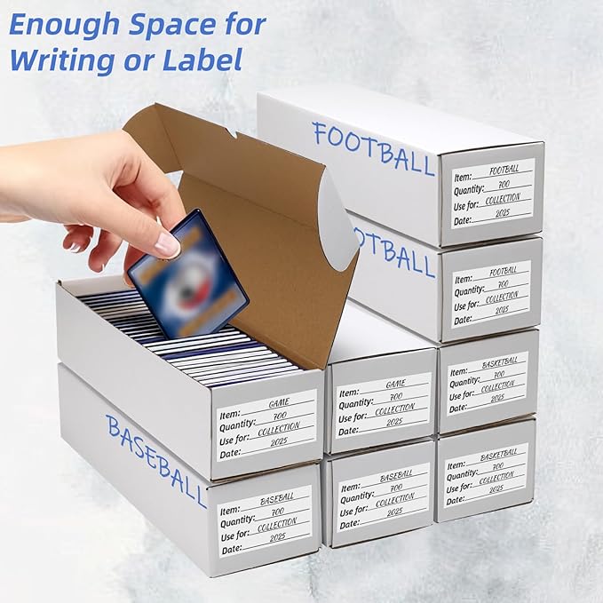 EXYGLO Trading Card Storage Box 25 Pack 700 Count 20pt, 14.2x4.1x3.2 Inch White - Image 4