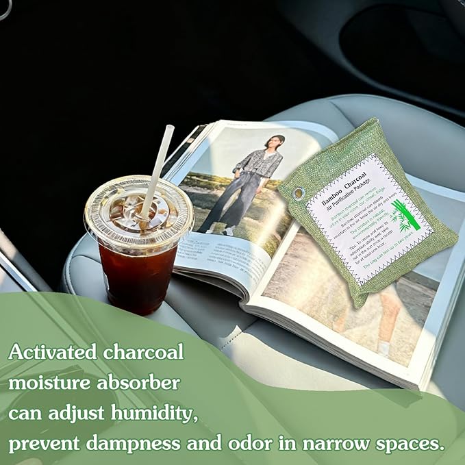 Bamboo Charcoal Air Purifying Bag, Activated Charcoal Odor Absorber Moisture - Image 2