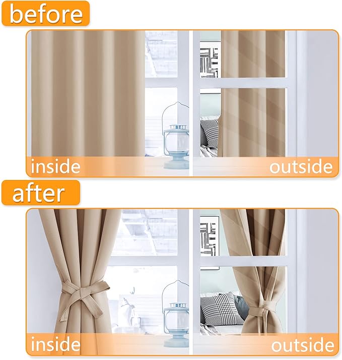 Hiasan Blackout Curtains for Bedroom, 38 x 63 Inches Length - Image 5