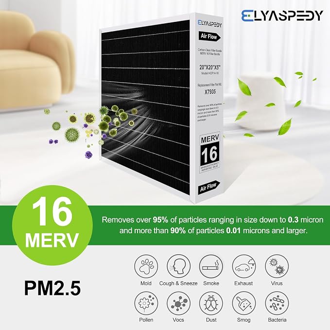 2026 New X7935 MERV 16 Air Filter Bundle, Carbon Clean Healthy Climate - Image 2