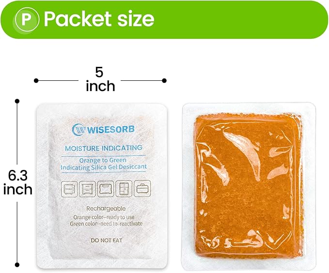 100 Packs 100 Gram Rechargeable Desiccant Packs, Moisture Absorbing Bag - Image 2