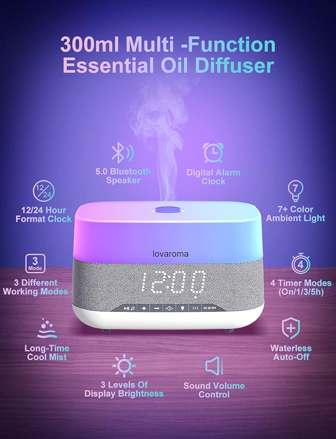 Versatile Essential Oil Diffuser, 300ml Aroma Diffuser - Image 2