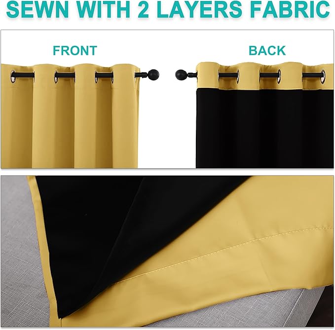 NICETOWN Total Shade Curtains and Draperies, Heavy-Duty Full Light Shading - Image 5
