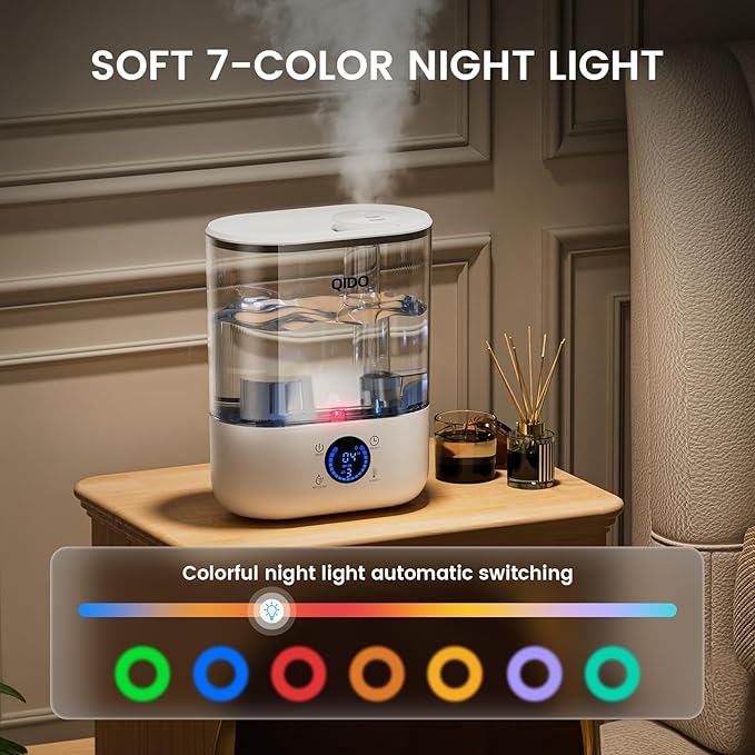 QIDO Top Fill Humidifiers for Bedroom, 5 L Cool Mist 36H Super Long Time - Image 8