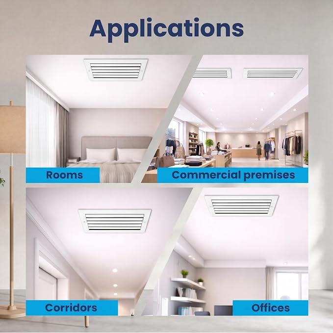 6x12 Inch Aluminum HVAC Wall Register 1-Way Air Flow Vent Cover Wall or Ceiling - Image 5
