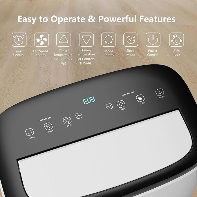 14000 BTU Portable Air Conditioners, 3-in-1 Cooling AC Unit w/Dehumidifier & - Image 2