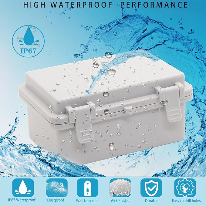 Waterproof Electrical Box Dustproof Junction Box Weatherproof IP67 ABS Plastic - Image 2